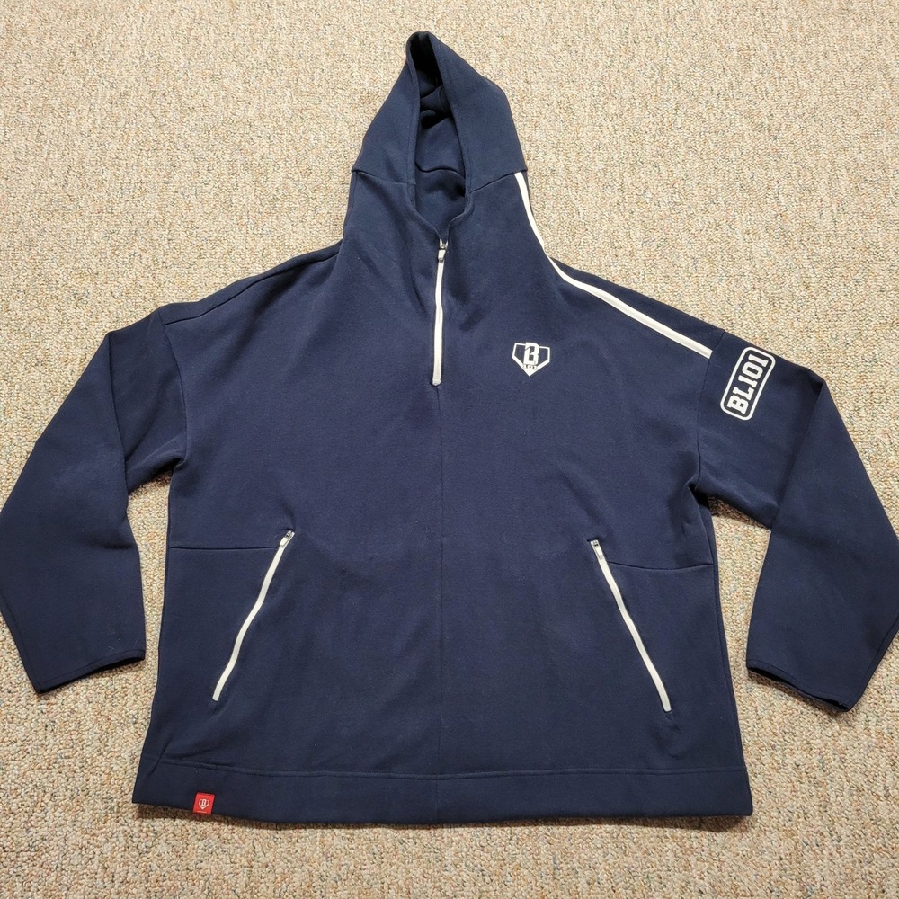 BSBL Lifestyle 101 Hoodie Mens 3XL Navy Blue Quarter Zip Athletic Pullover BL101